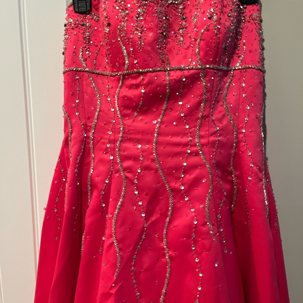 CACHE Elegant Pink Beaded Evening Dress
